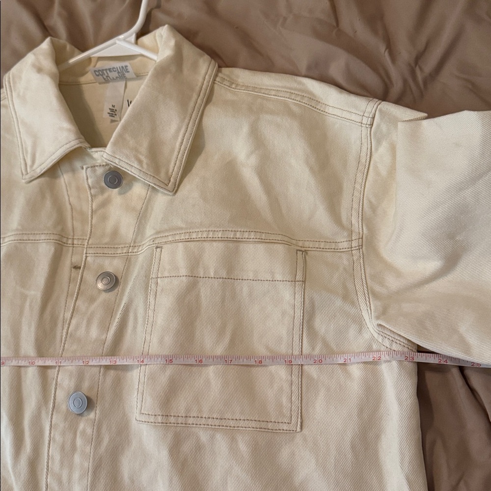 Future Collective Cream Denim Shacket Jacket - Picture 5 of 5